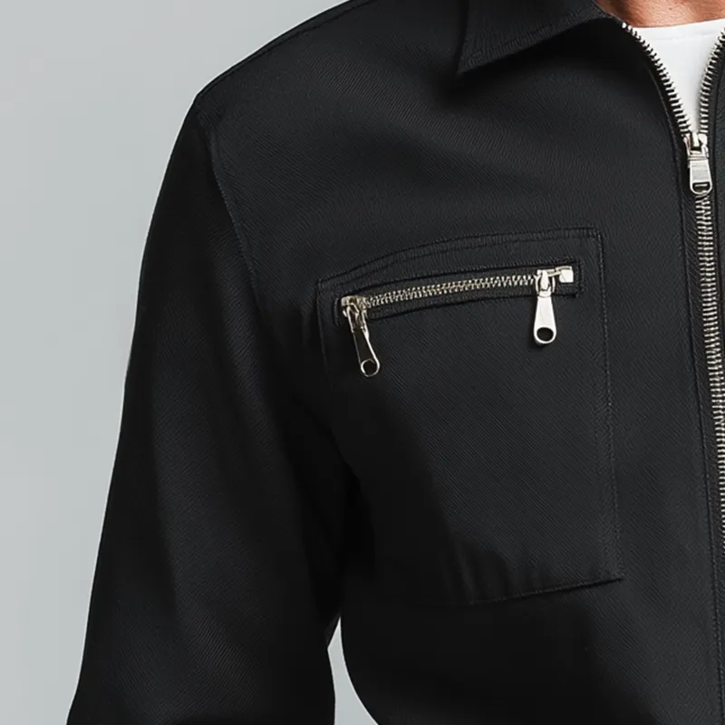 Men's Simple Multi-pocket Cotton And Linen Work Jacket MTA0735H4P sold by Manly product image thumbnail 3