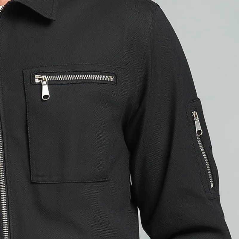 Men's Simple Multi-pocket Cotton And Linen Work Jacket MTA0735H4P sold by Manly product image thumbnail 4