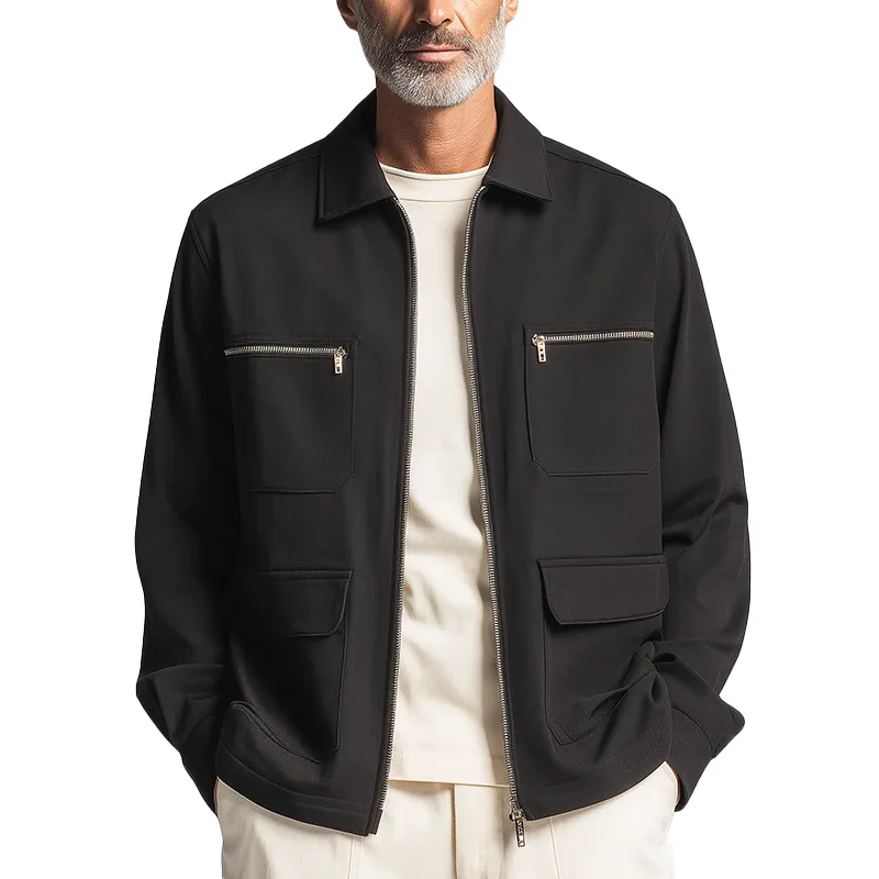 Men's Simple Solid Color Cotton And Linen Jacket MTA0716H8P sold by Manly