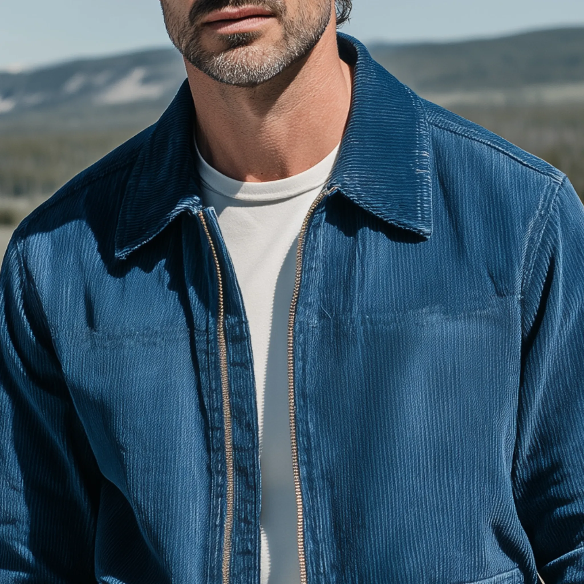 Men's Classic Casual Corduroy Lapel Zip-Up Jacket MTA0772H0K sold by Manly product image thumbnail 4