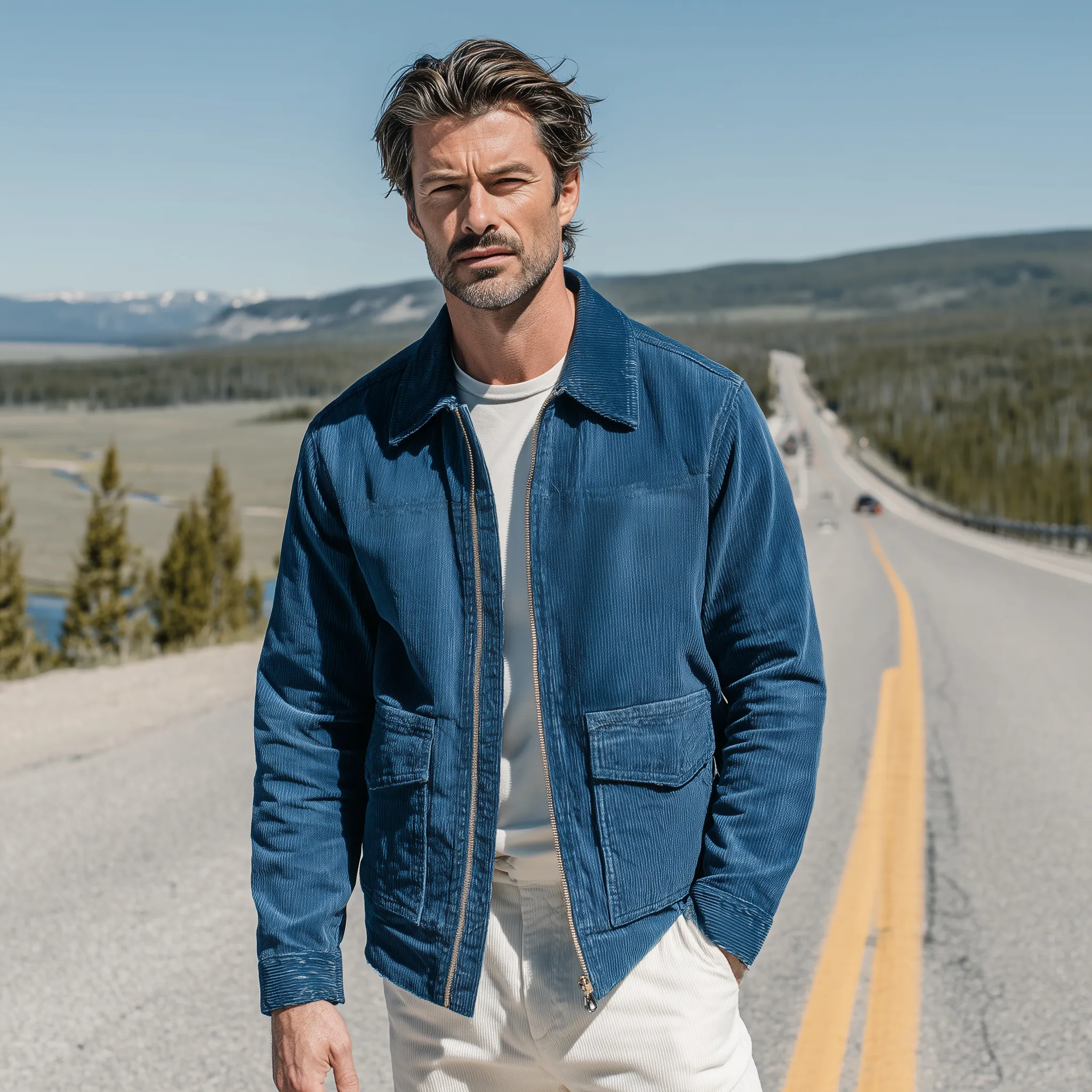 Men's Classic Casual Corduroy Lapel Zip-Up Jacket MTA0772H0K sold by Manly product image thumbnail 3