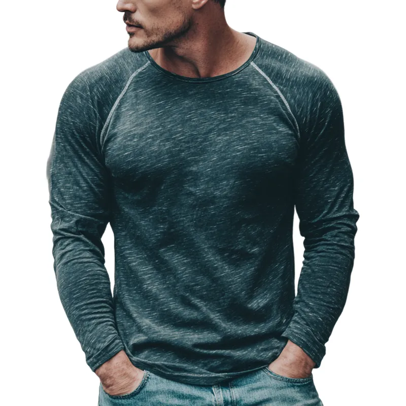 Men's Cotton Blend Long-sleeved Crew Neck T-shirt MTA0723H5X sold by Manly