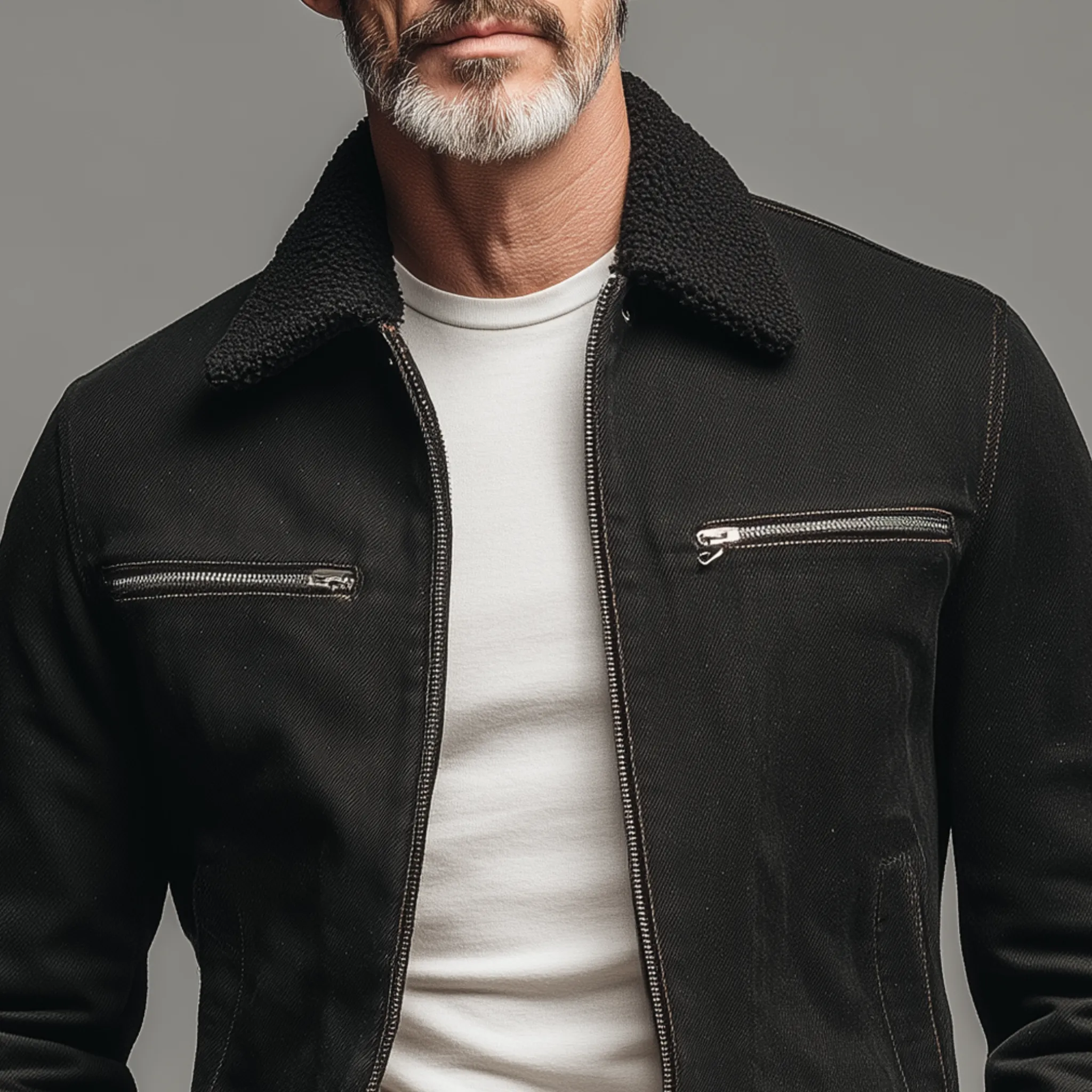 Men's Classic Casual Detachable Fur Collar Slim Fit Cotton Blend Jacket MTA0732H1K sold by Manly product image thumbnail 5