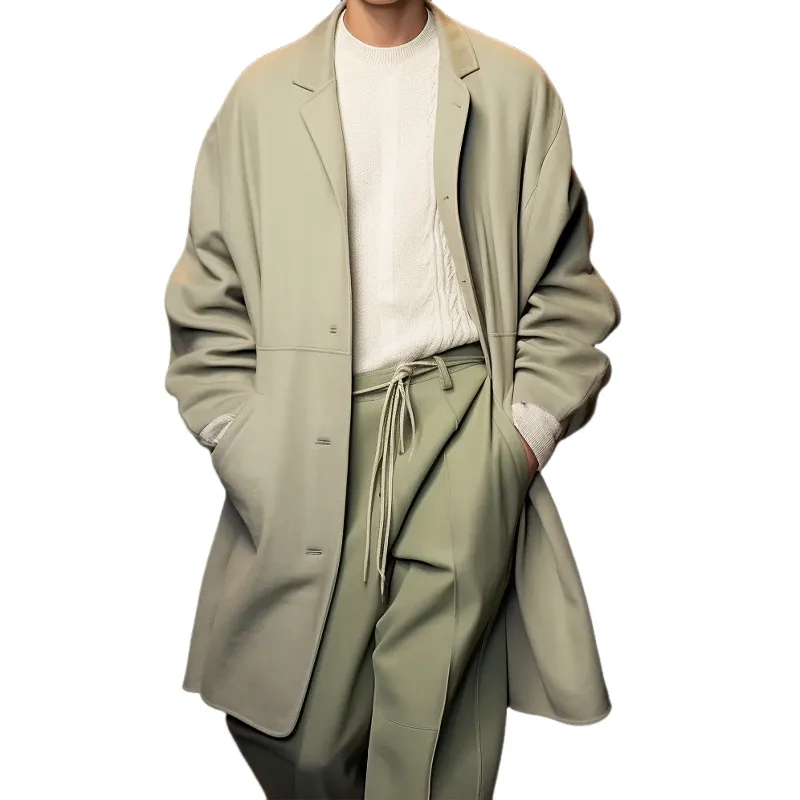 Men's  Casual Cotton Button Knee-Length Coat MTA0813H5U sold by Manly