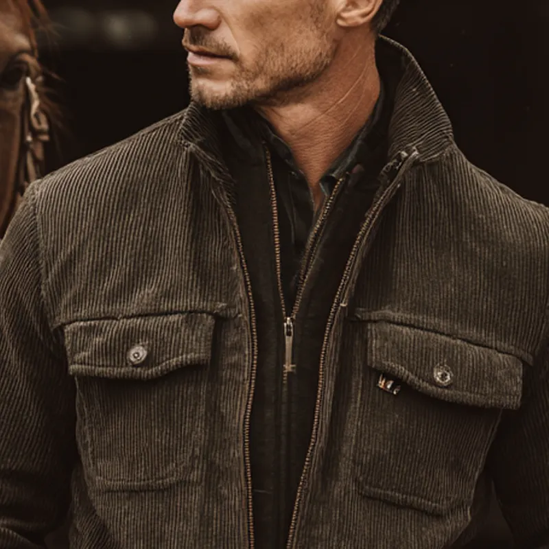 Men's Vintage Corduroy Zip-Up Jacket MTA0767H6X sold by Manly product image thumbnail 3