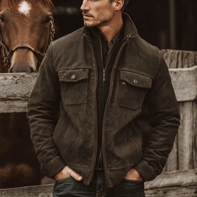 Men's Vintage Corduroy Zip-Up Jacket MTA0767H6X sold by Manly product image thumbnail 2