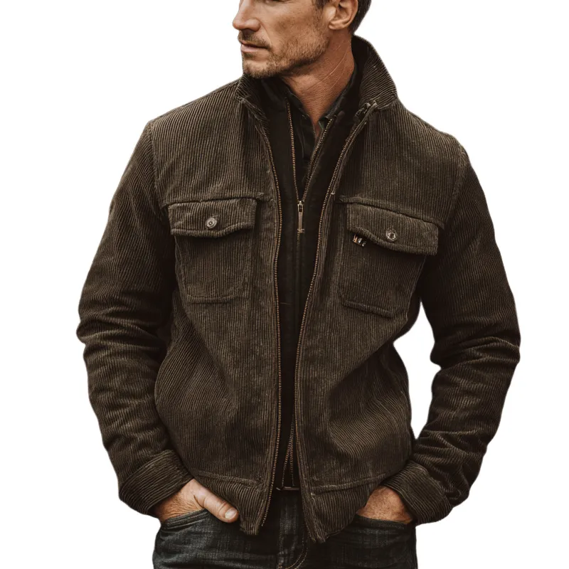 Men's Vintage Corduroy Zip-Up Jacket MTA0767H6X sold by Manly
