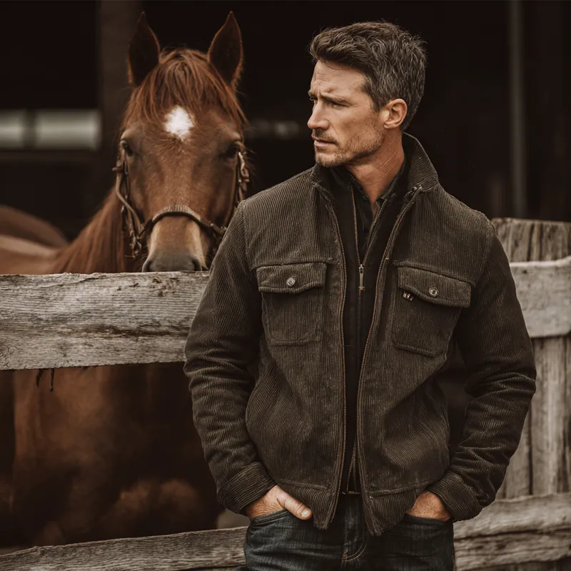 Men's Vintage Corduroy Zip-Up Jacket MTA0767H6X sold by Manly product image thumbnail 4