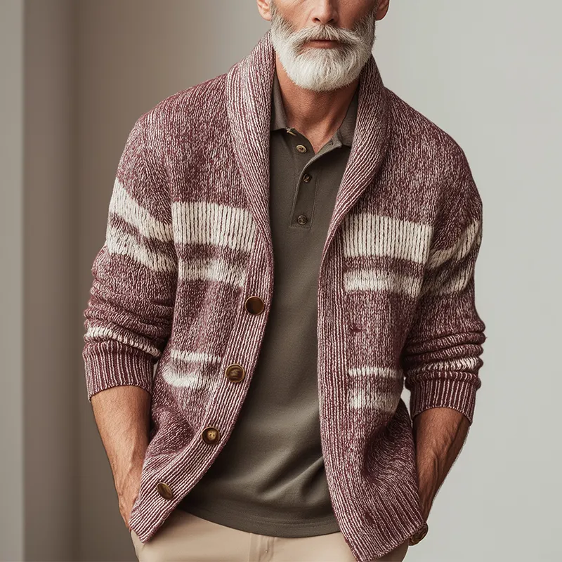 Men's Fall Fashion Striped Knitted Cardigan MTA0804H1P sold by Manly product image thumbnail 2