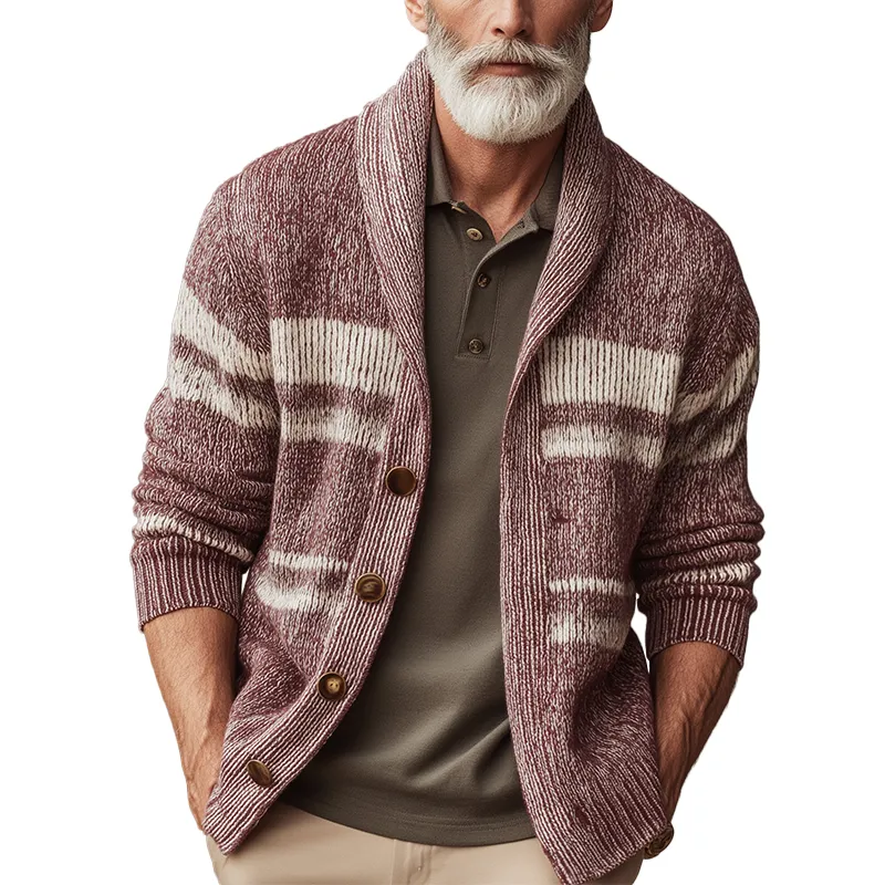 Men's Fall Fashion Striped Knitted Cardigan MTA0804H1P sold by Manly