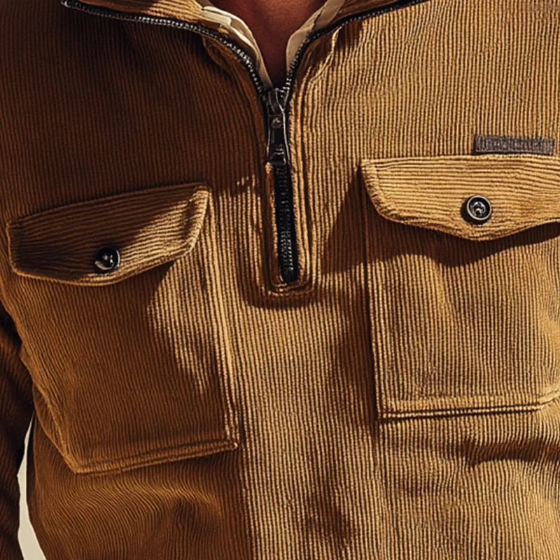 Men's Retro Half-Zip Long-Sleeved Polo Shirt MTA0871H5P sold by Manly product image thumbnail 3