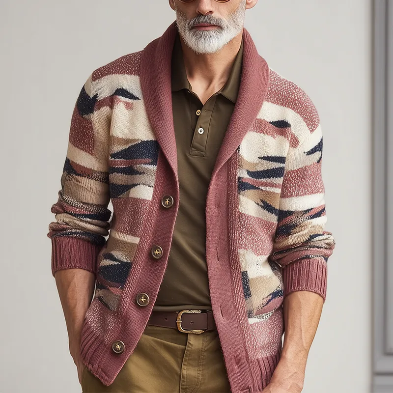 Men's Vintage Camouflage Knitted Cardigan MTA0830H3P sold by Manly product image thumbnail 2