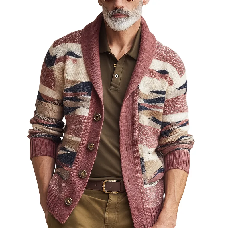 Men's Vintage Camouflage Knitted Cardigan MTA0830H3P sold by Manly