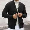 Men's Casual Solid Color V-neck Single-breasted Loose Knitted Cardigan MTA1187H7M sold by Manly
