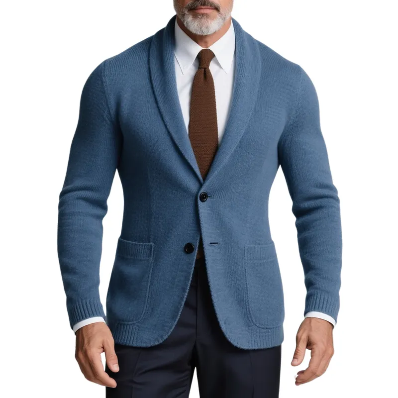 Men's Retro Casual Solid Color Knitted Blazer MTA0615H0TO sold by Manly