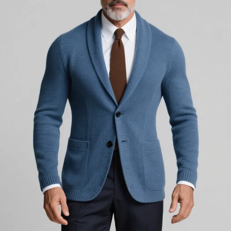 Men's Retro Casual Solid Color Knitted Blazer MTA0615H0TO sold by Manly product image thumbnail 2
