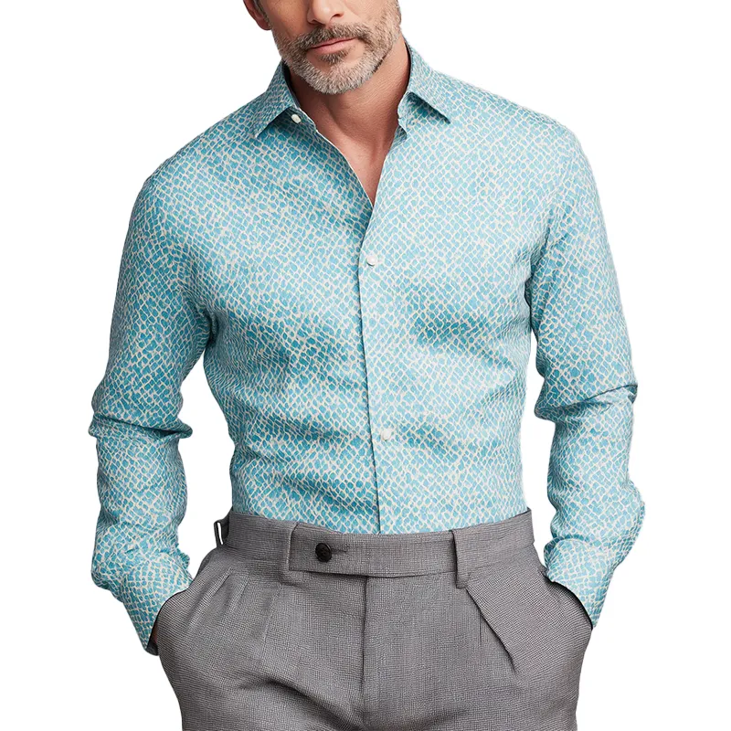 Men's Fashion Printed Long Sleeve Shirt MTA1143H1P sold by Manly