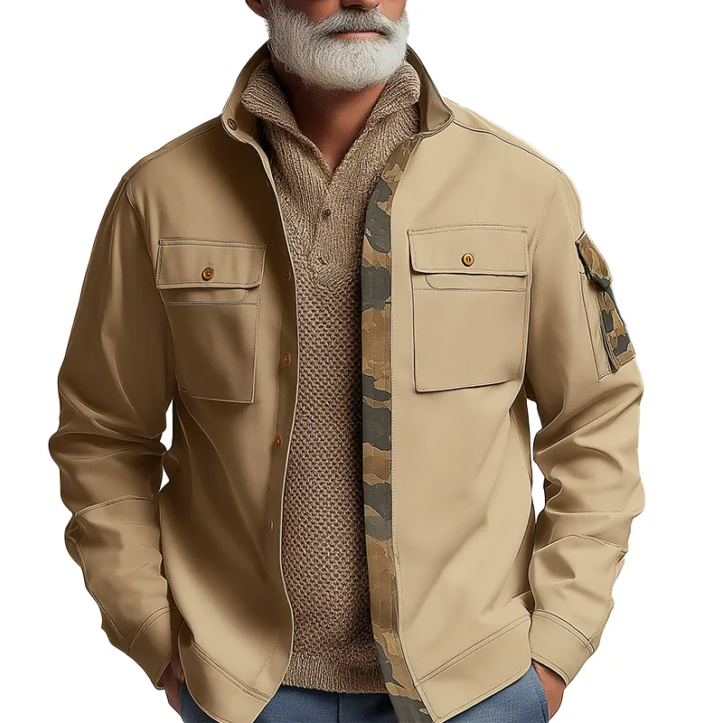 Men's Vintage Camouflage Cotton Blend Panel Jacket MTA1123H4P sold by Manly