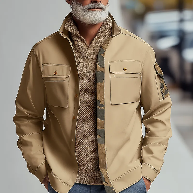 Men's Vintage Camouflage Cotton Blend Panel Jacket MTA1123H4P sold by Manly product image thumbnail 2