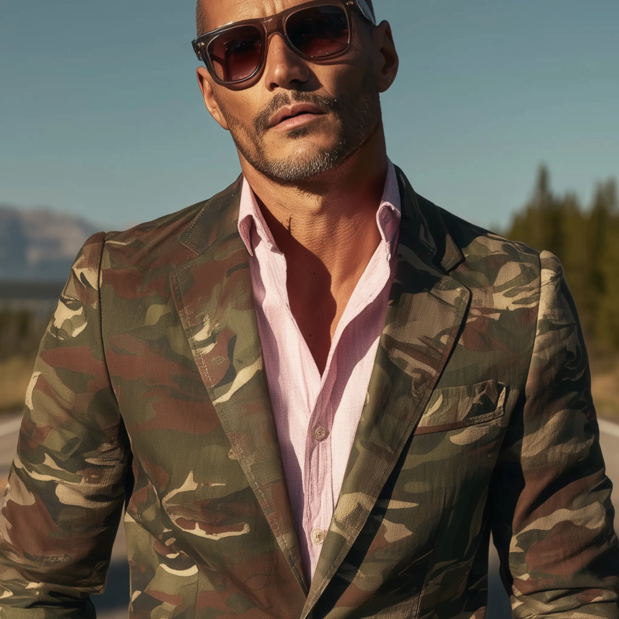 Men's Classic Casual Camouflage Cotton Blend Single Breasted Blazer MTA1376H0K sold by Manly product image thumbnail 4