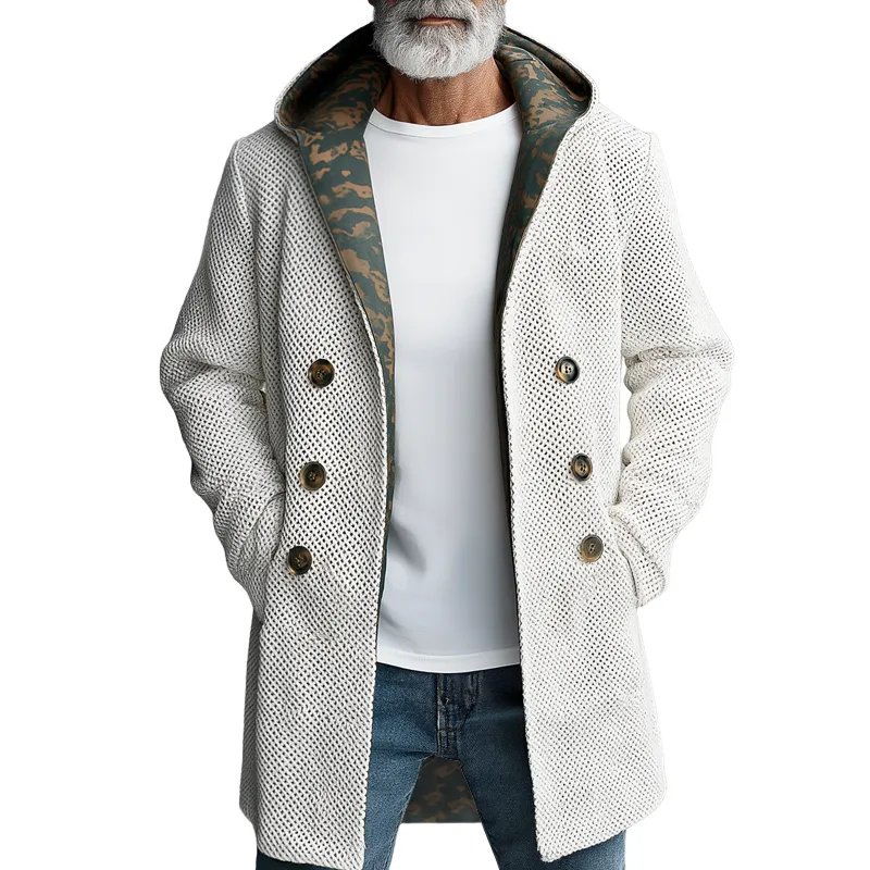 Men's Reversible Camouflage And Mesh Hooded Mid-length Casual Coat MTA1373H7Z sold by Manly
