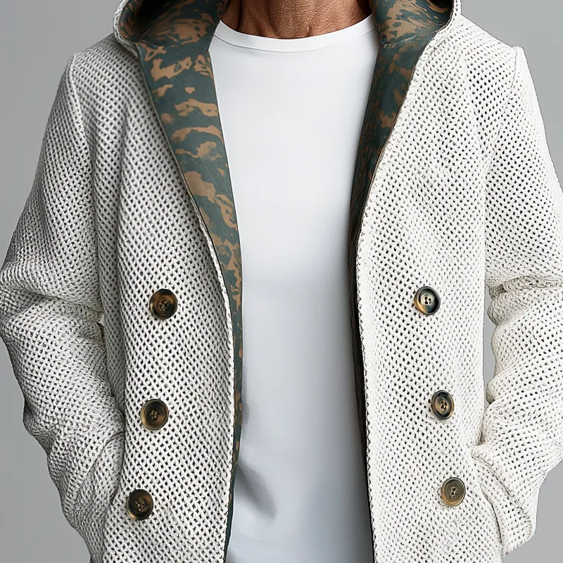 Men's Reversible Camouflage And Mesh Hooded Mid-length Casual Coat MTA1373H7Z sold by Manly product image thumbnail 3