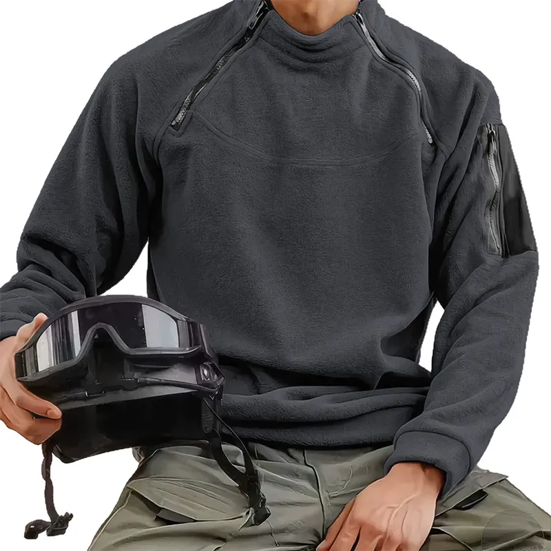 Men's Outdoor Zipper Fleece Crew Neck Pullover Sweatshirt MTA1326H4X sold by Manly product image thumbnail 5