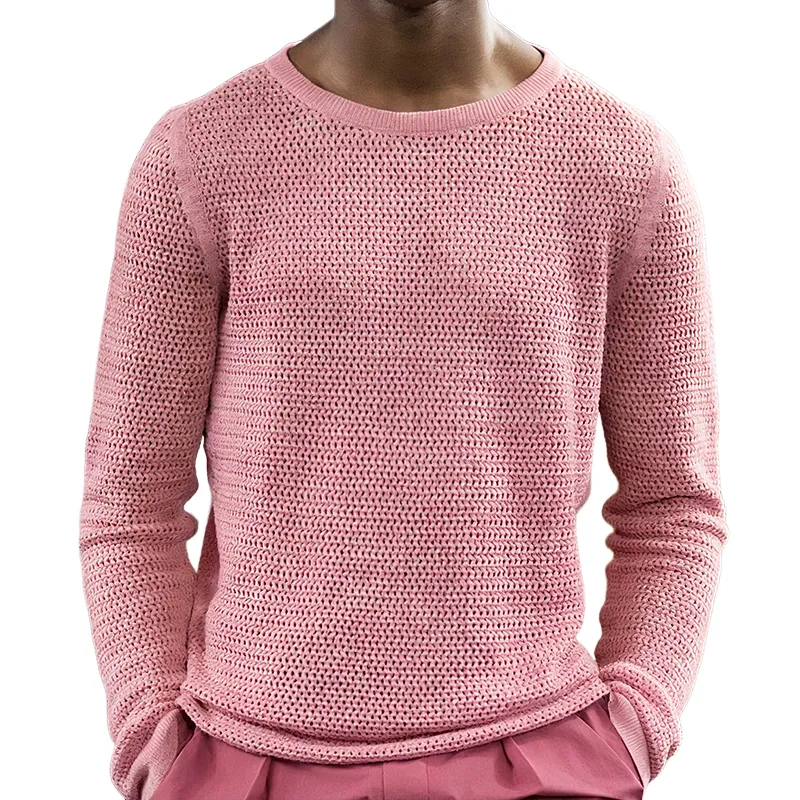 Men's Retro Casual Solid Color Crew Neck Sweater MTA0811H4TO sold by Manly