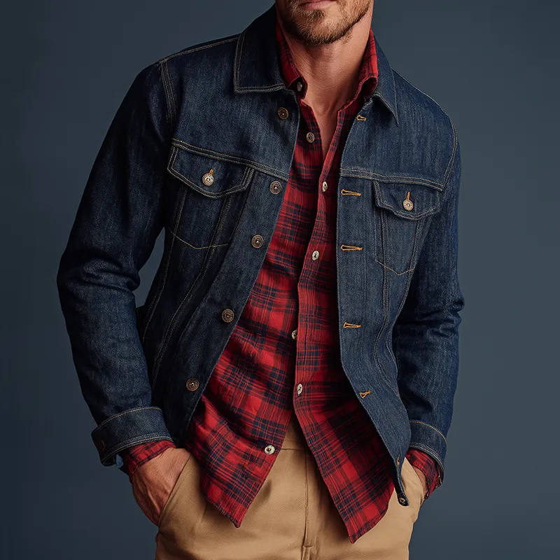 Men's Vintage Casual Washed Denim Jacket MTA1103H5TO sold by Manly product image thumbnail 2