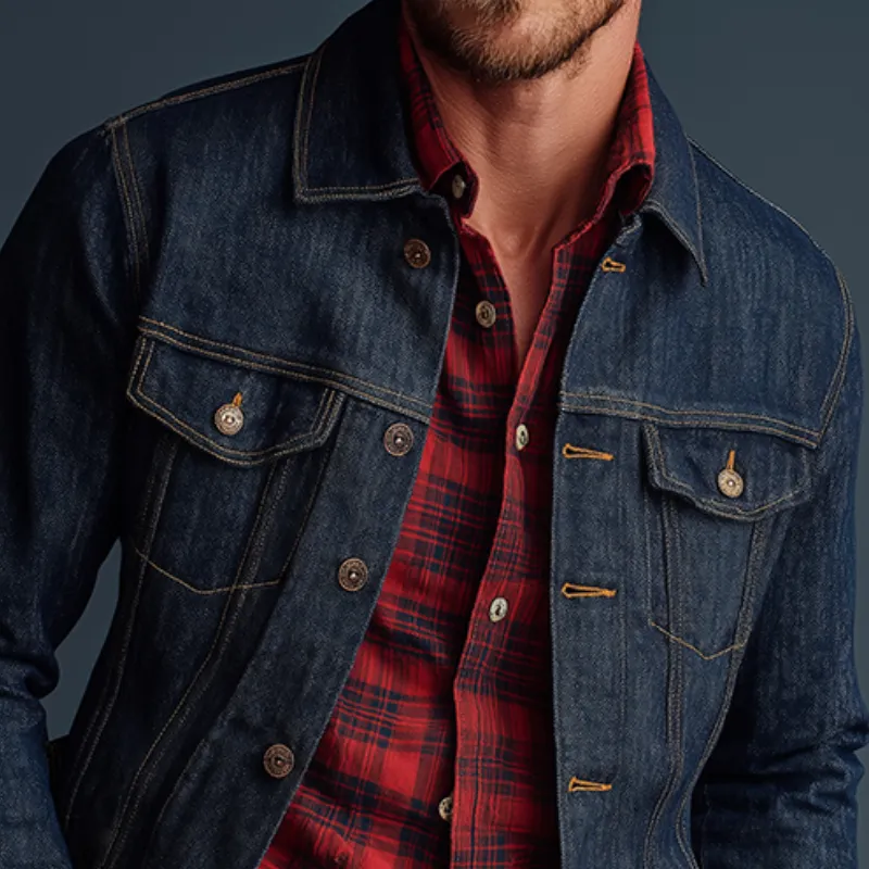 Men's Vintage Casual Washed Denim Jacket MTA1103H5TO sold by Manly product image thumbnail 3