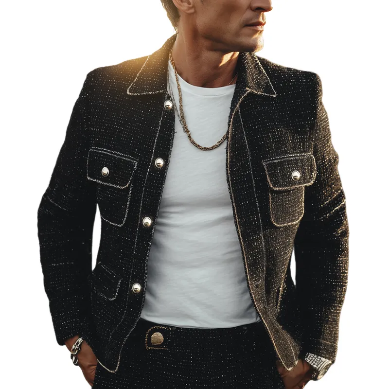 Men's Vintage Chanel Style Button-down Lapel Jacket MTA1270H6U sold by Manly