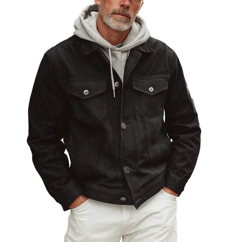 Men's Vintage Washed Heathered Denim Jacket MTA1308H8P sold by Manly