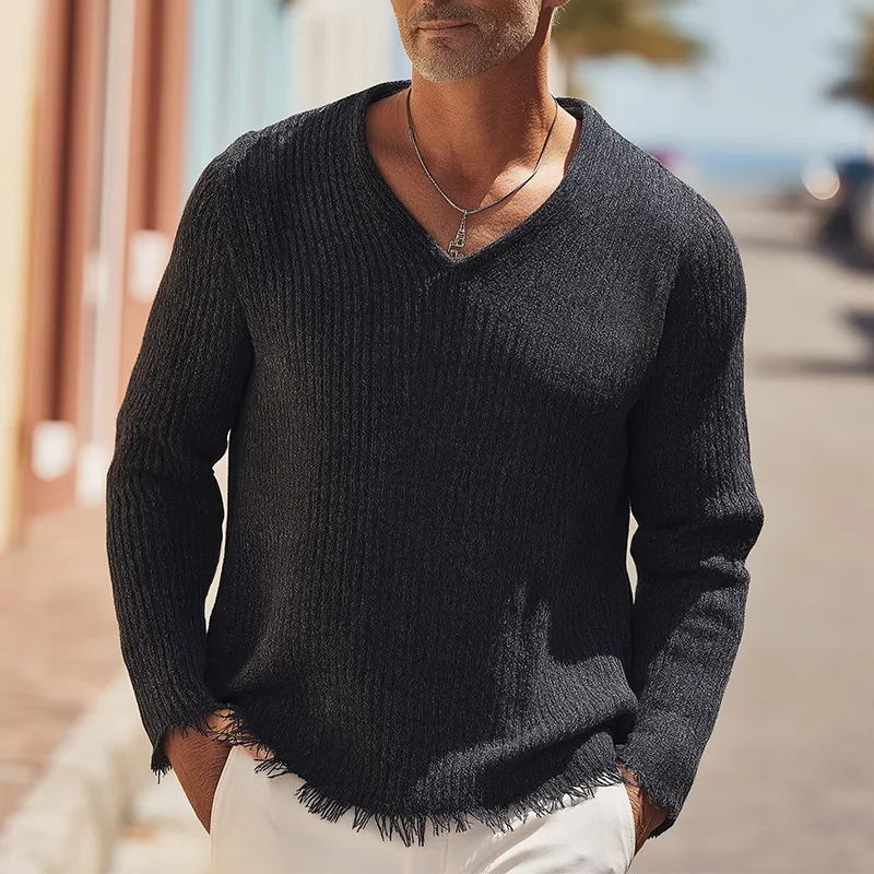 Men's Vintage Raw Edge Heathered Knitted Sweater MTA1367H6P sold by Manly product image thumbnail 2