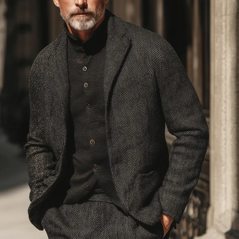 Men's Vintage Herringbone Cotton Blend Blazer MTA1344H6P sold by Manly product image thumbnail 2