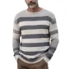 Men's Fashion Striped Knitted Long Sleeve Sweater MTA1368H9P sold by Manly