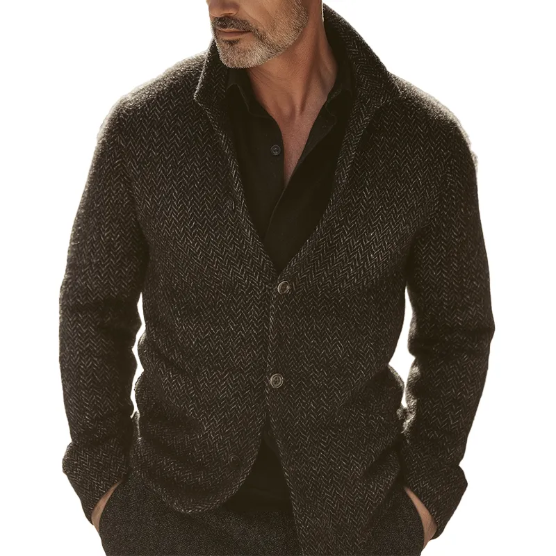 Men's Vintage Herringbone Stand Collar Jacket MTA1395H0P sold by Manly