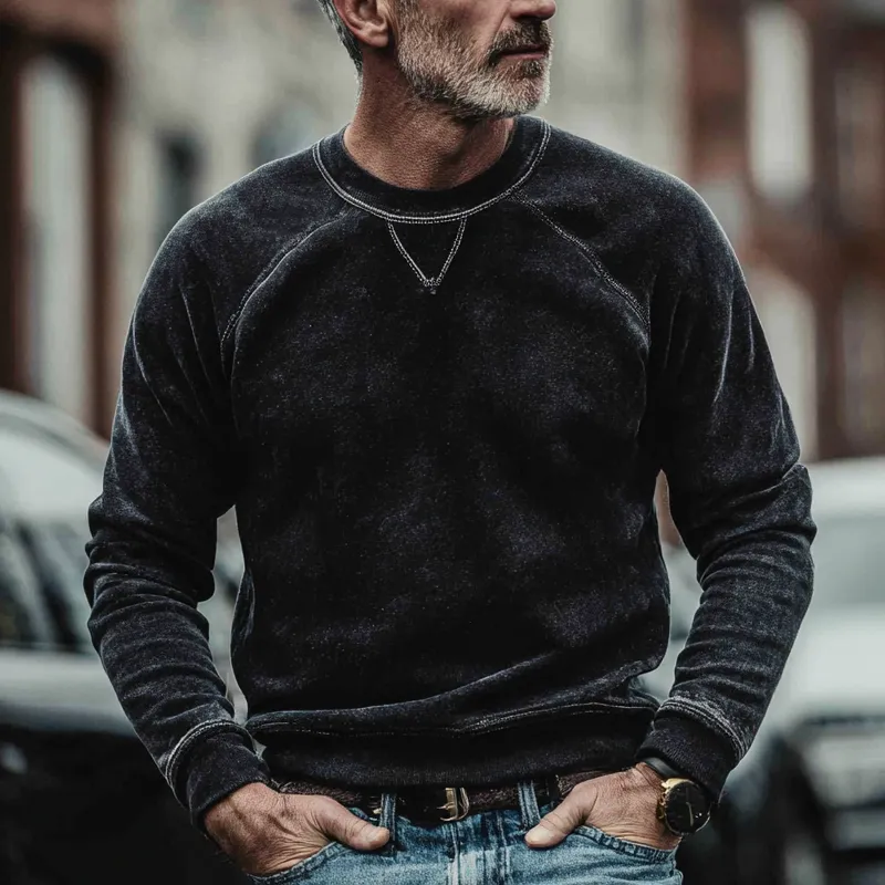 Men's Vintage Crew Neck Faded Long Sleeve Sweatshirt MTA1330H5X sold by Manly product image thumbnail 2