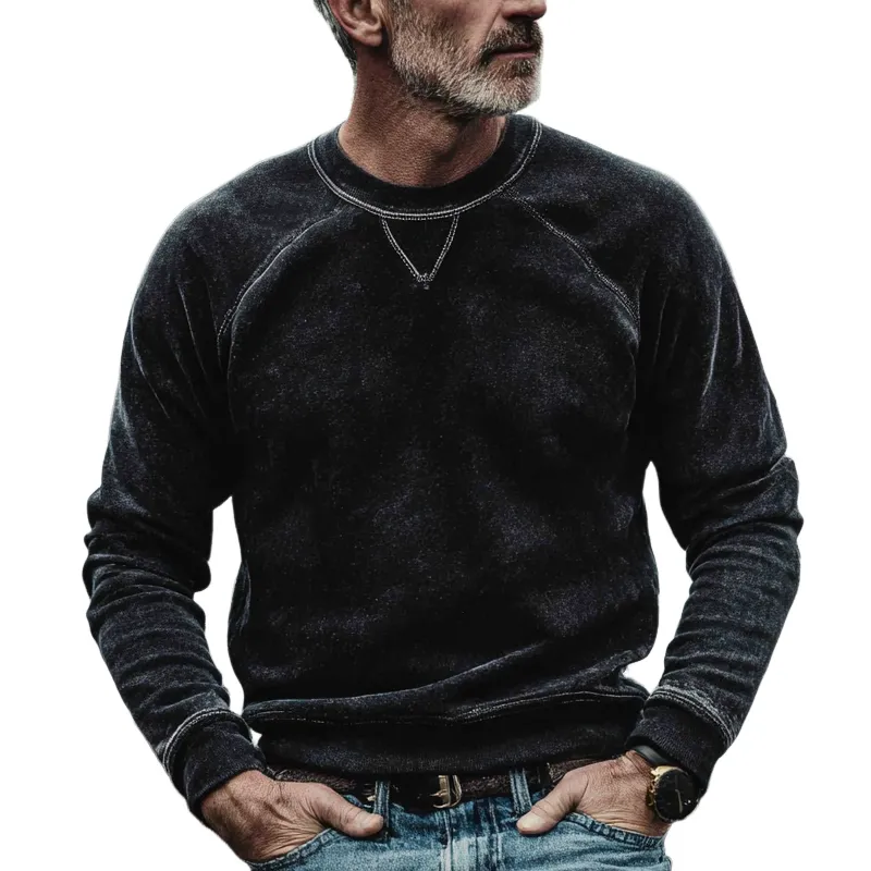 Men's Vintage Crew Neck Faded Long Sleeve Sweatshirt MTA1330H5X sold by Manly