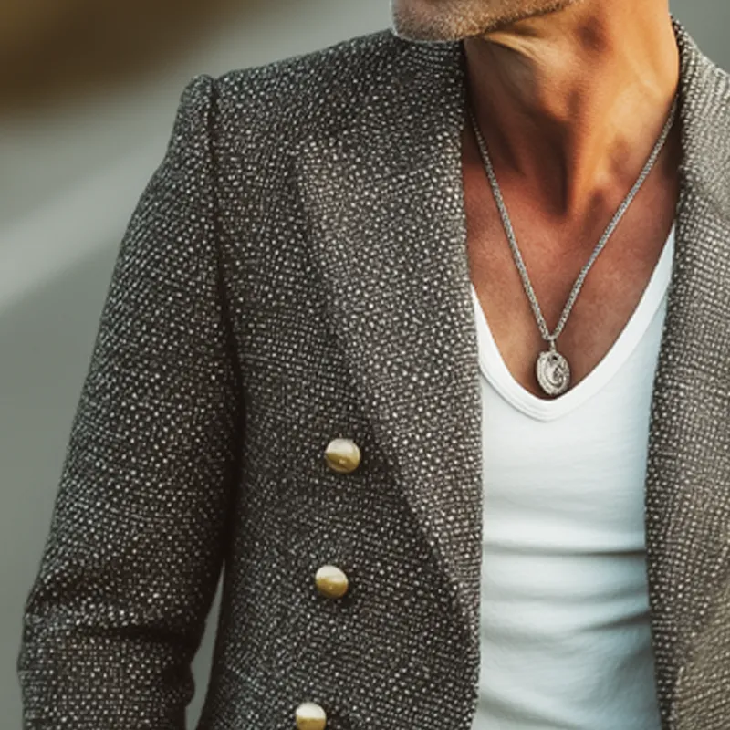 Men's Spring And Autumn Notch Lapel Double-Breasted Blazer MTA1260H1U sold by Manly product image thumbnail 4