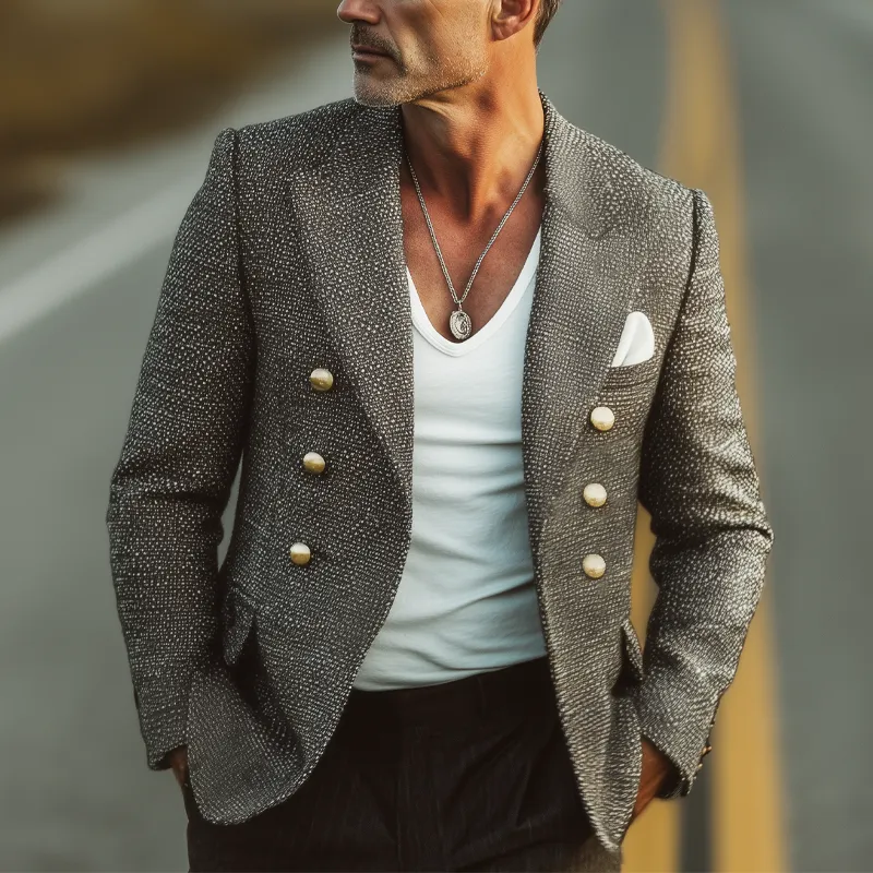 Men's Spring And Autumn Notch Lapel Double-Breasted Blazer MTA1260H1U sold by Manly product image thumbnail 3