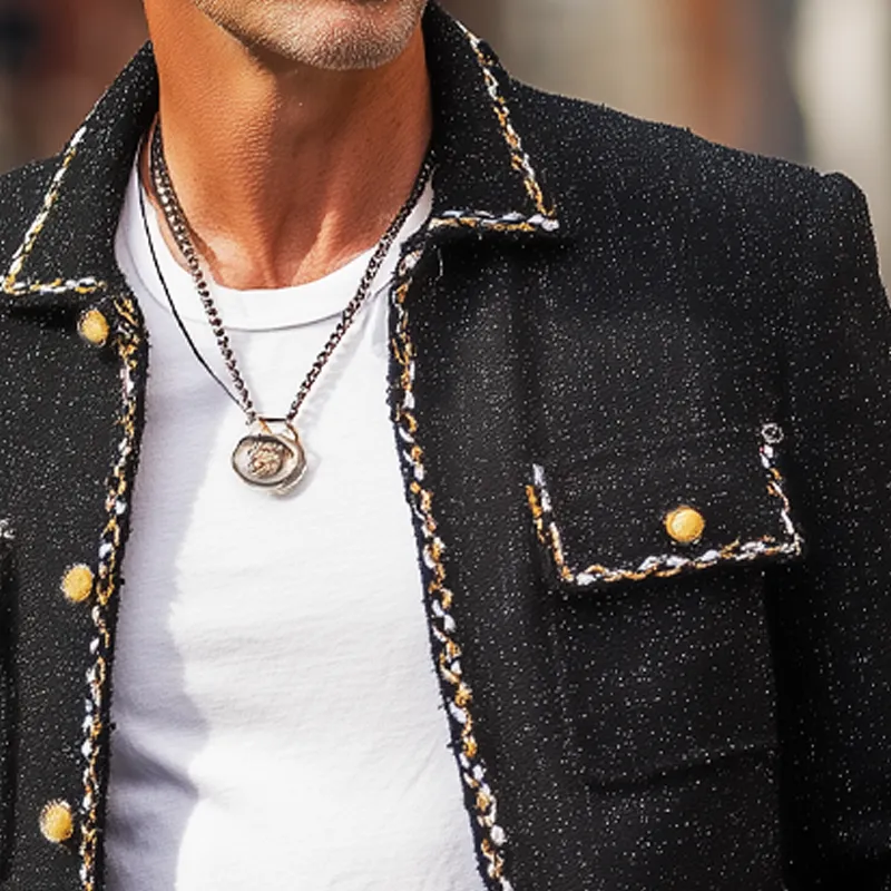 Men's Spring And Autumn Elegant Chanel Style Button Jacket MTA1261H0U sold by Manly product image thumbnail 3