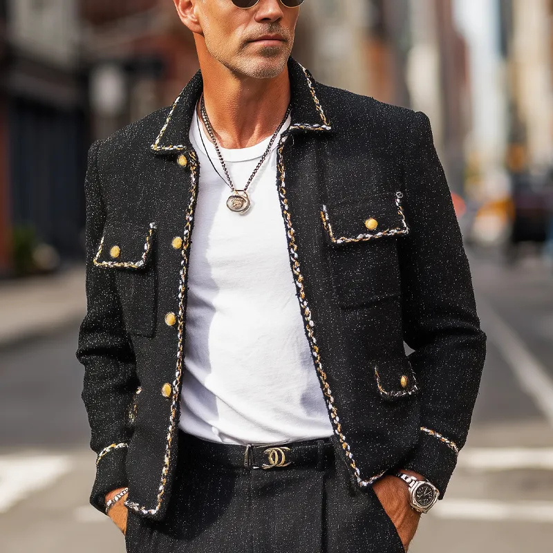 Men's Spring And Autumn Elegant Chanel Style Button Jacket MTA1261H0U sold by Manly product image thumbnail 2