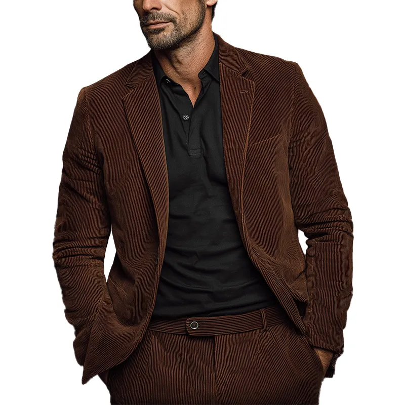 Men's Vintage Solid Corduroy Blazer MTA1258H6P sold by Manly