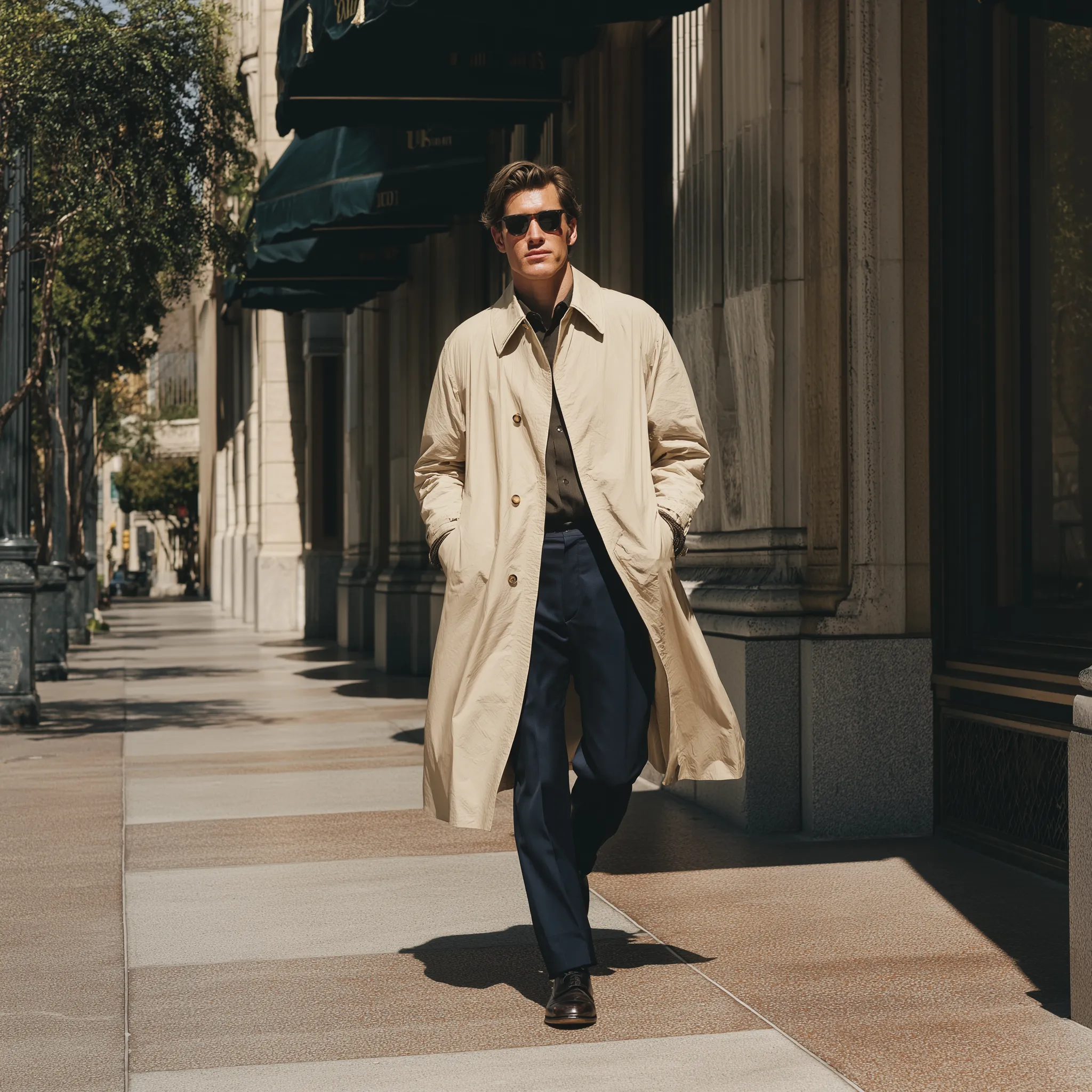 Men's Vintage Solid Color Long Trench Jacket MTA1217H2P sold by Manly product image thumbnail 4