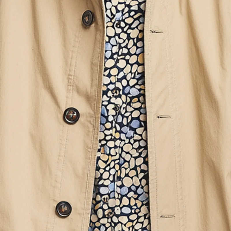 Men's Vintage Washed Solid Color Long Trench Jacket MTA1280H3P sold by Manly product image thumbnail 3