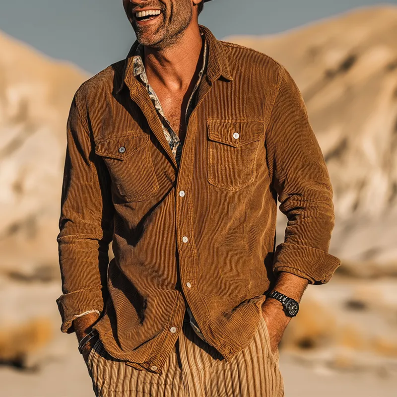 Men's Vintage Corduroy Long Sleeve Shirt MTA1271H4P sold by Manly product image thumbnail 2