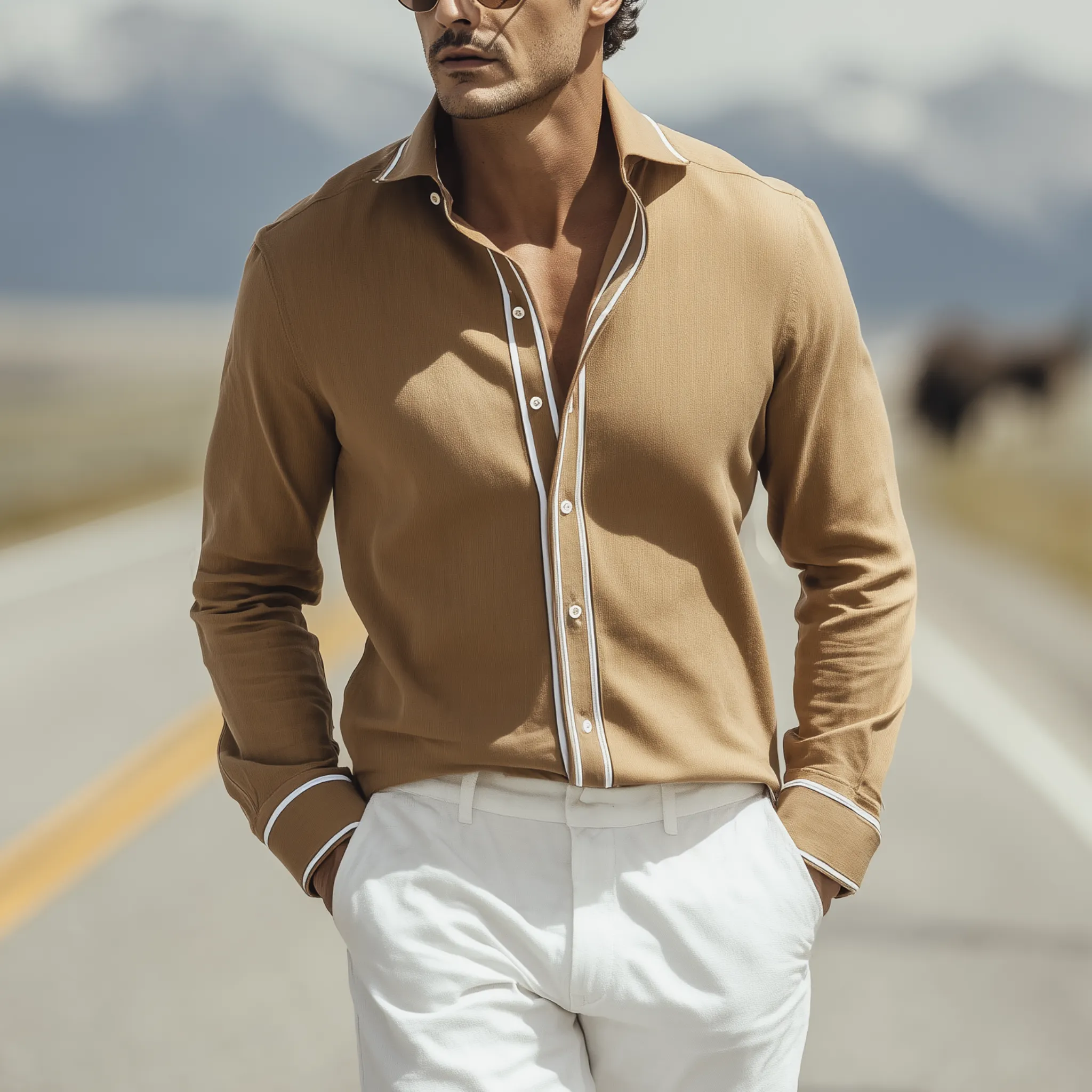 Men's Classic Casual Cotton Blend Slim Fit Long Sleeve Shirt MTA1467H3K sold by Manly product image thumbnail 2