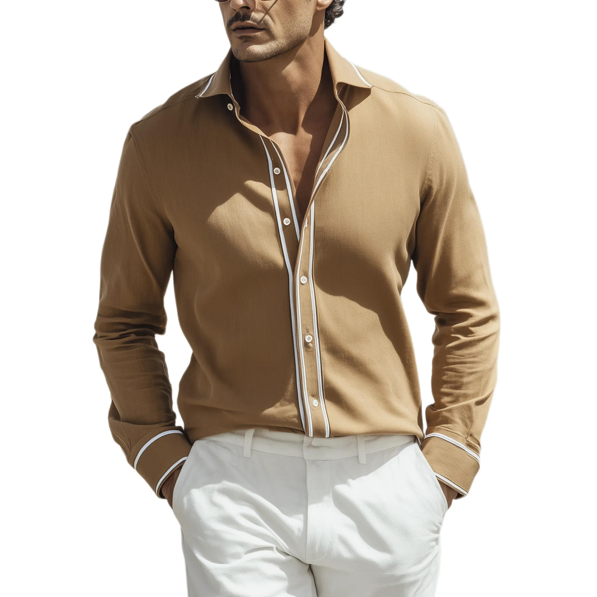 Men's Classic Casual Cotton Blend Slim Fit Long Sleeve Shirt MTA1467H3K sold by Manly