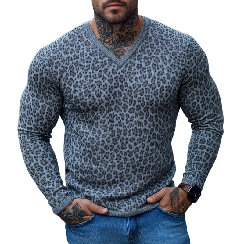 Men's Casual Breathable Soft V-neck Slim Fit Thermal Knitted Pullover Sweater MTA1424H2M sold by Manly