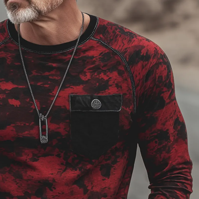 Men's Retro Crew Neck Camouflage Long Sleeve T-Shirt MTA1495H5U sold by Manly product image thumbnail 3